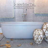 Banheira Freestanding de Imersão Contemporânea Foggia - O Luxo e o Conforto que Você Merece 1.76m